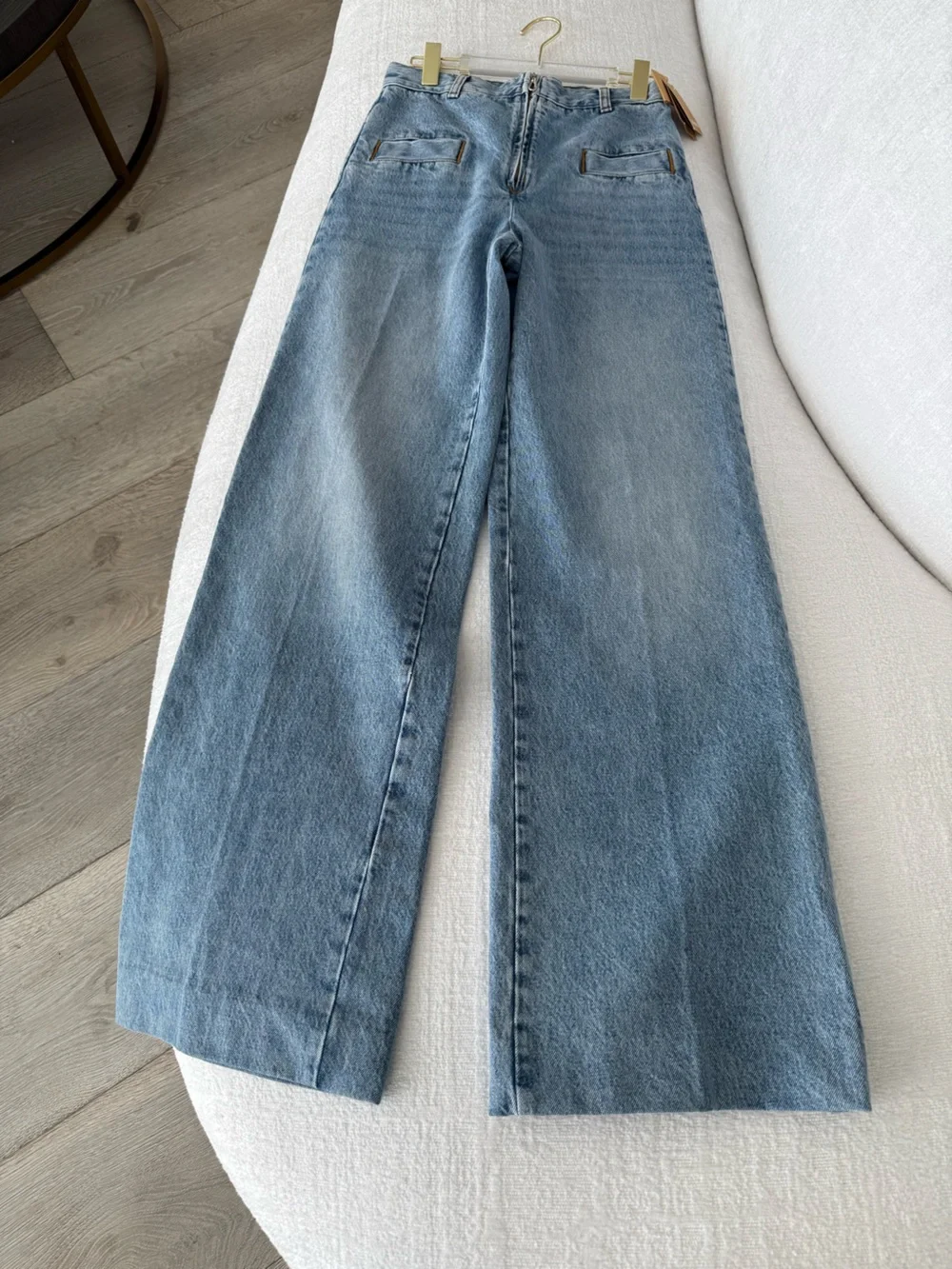 SANDRO High-Waist Wide-Leg Light Blue Jeans - Picture 5 of 17